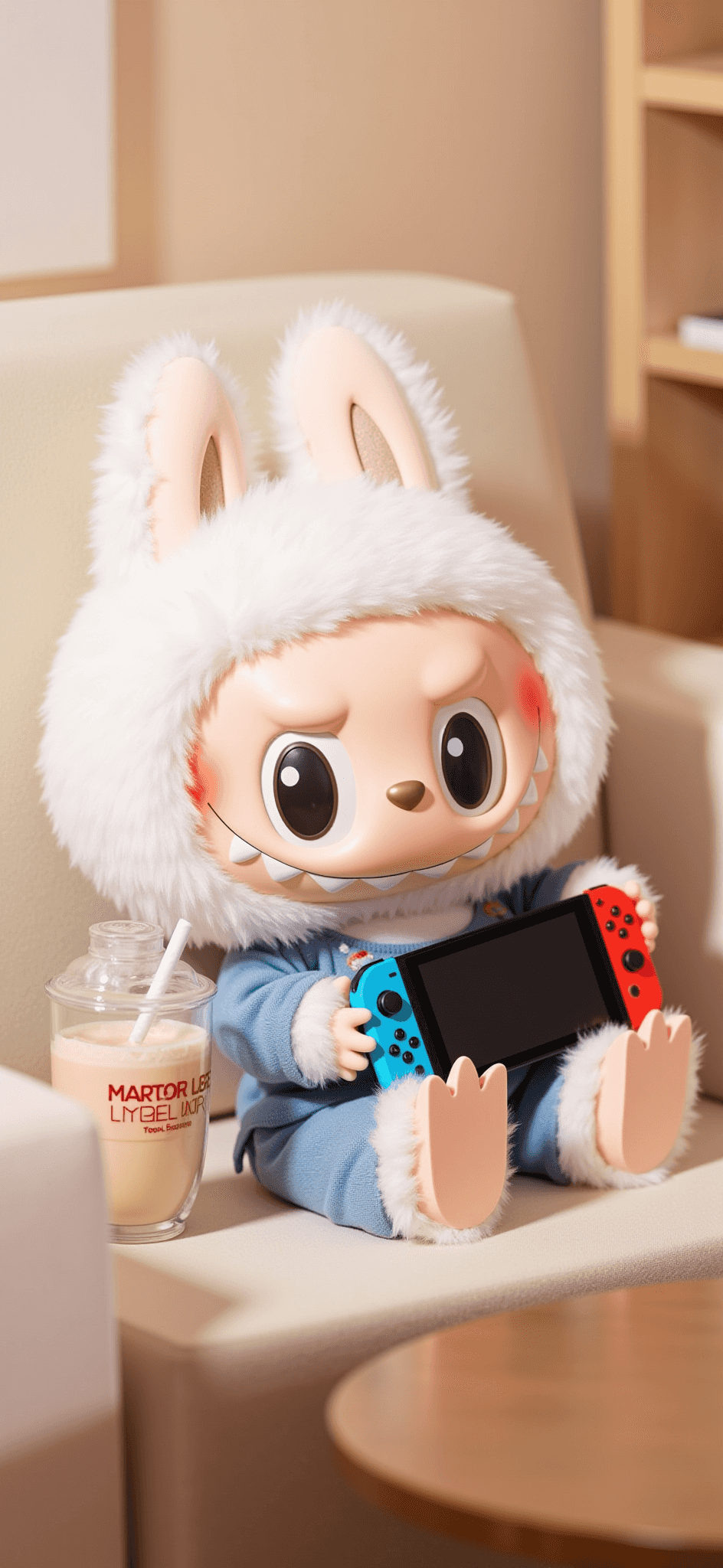 Lindo Fondo de pantalla del teléfono móvil de labubu - labubu es wearing pa