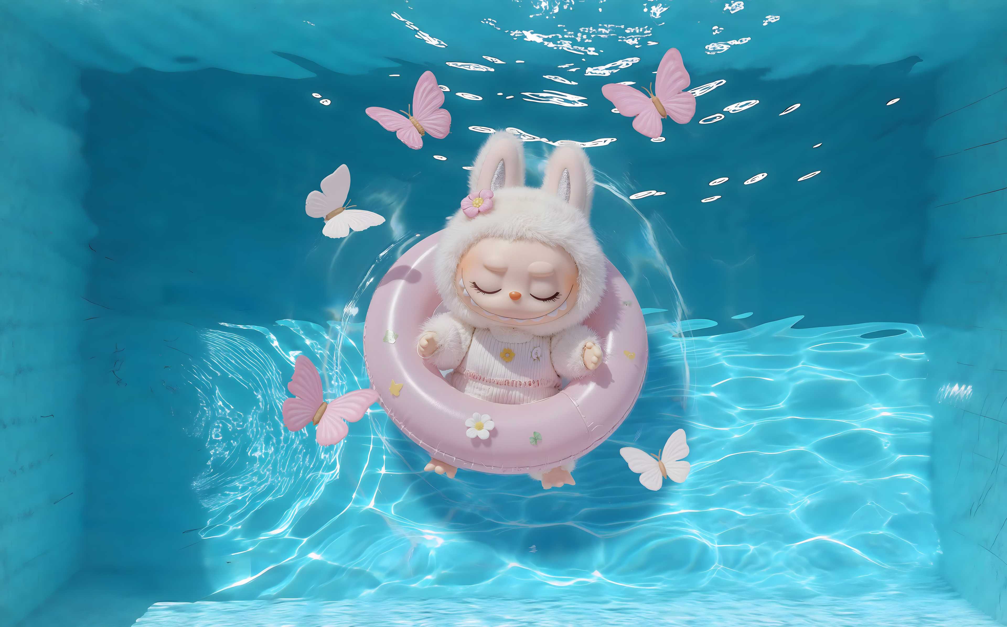LABUBU's Dreamy Floating: Butterflies and Sunny Afternoon