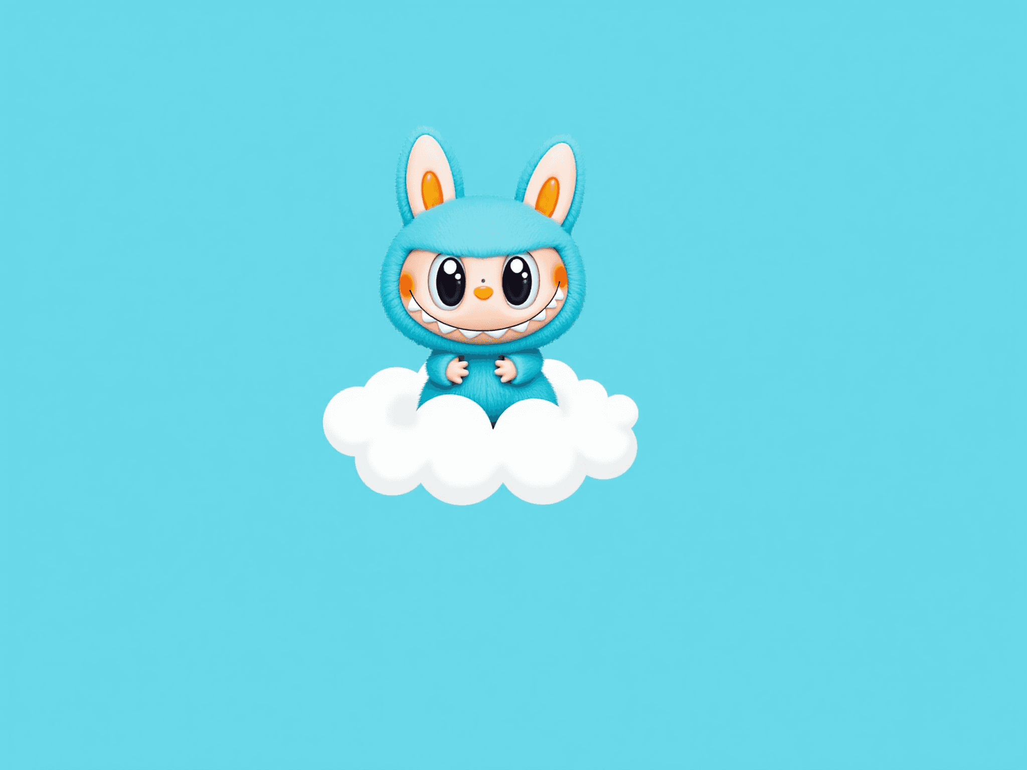 Cute Labubu Tablet Wallpaper - Cute Baby Blue Turqu