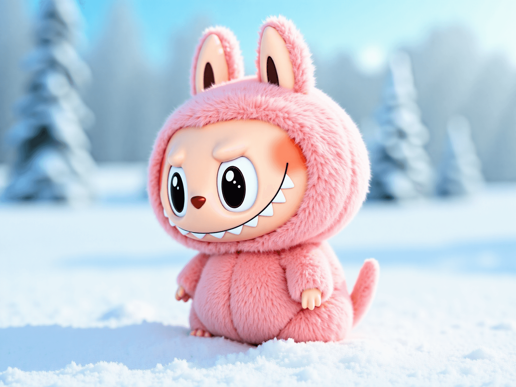 Lindo Fondo de pantalla de tableta de labubu - labubu in a Cozy Win