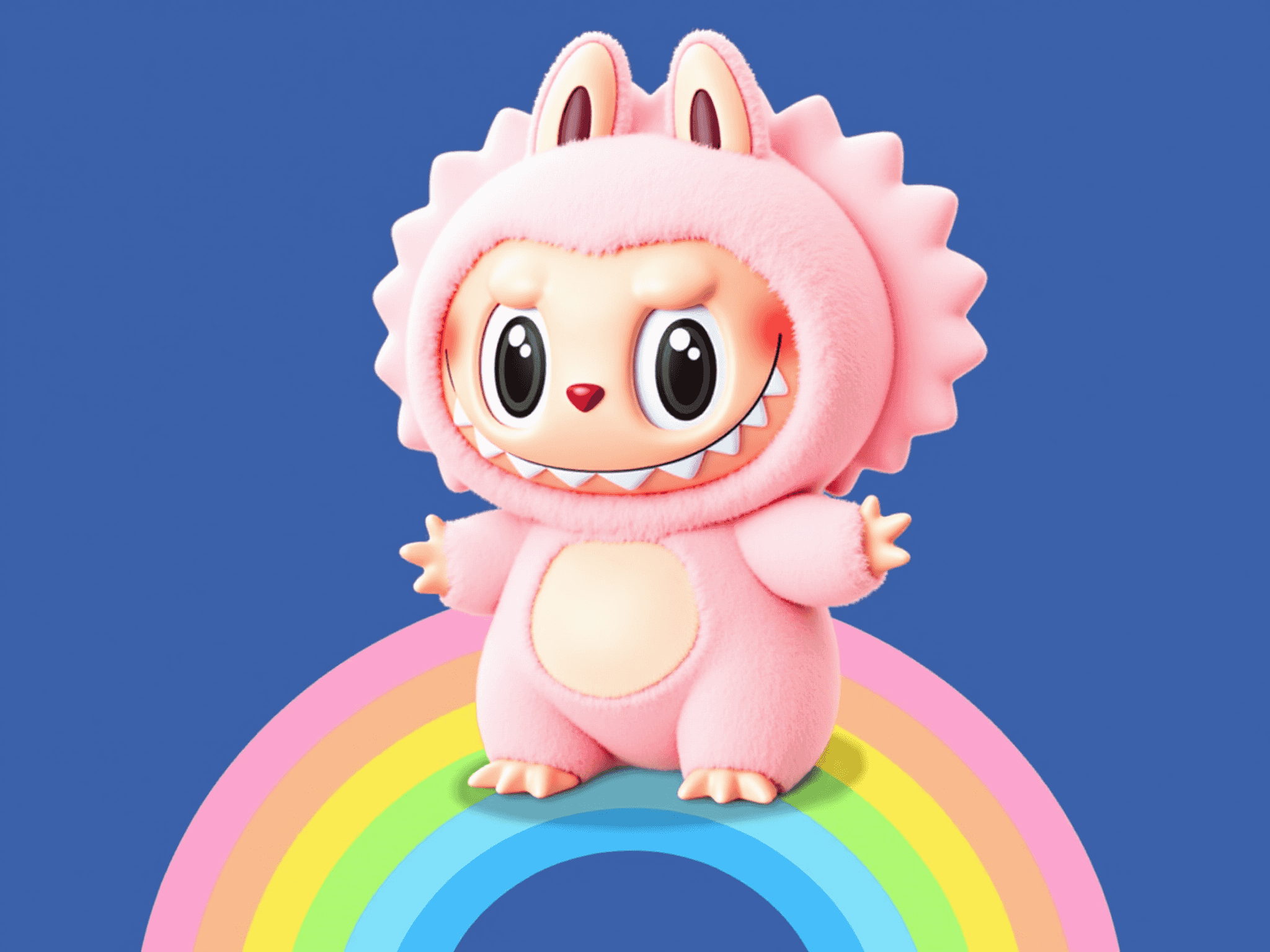 Cute Labubu Tablet Wallpaper - Labubu sitting on a