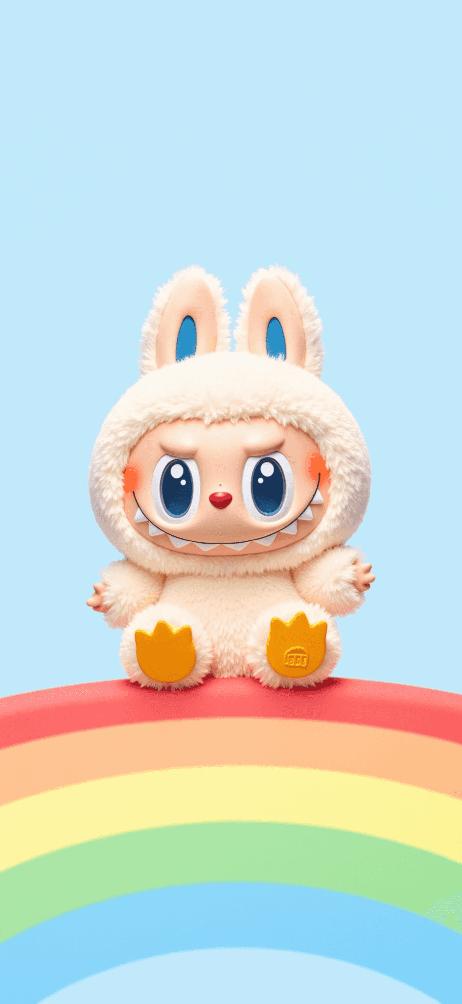 Cute Labubu Mobile Wallpaper - Labubu sitting on a
