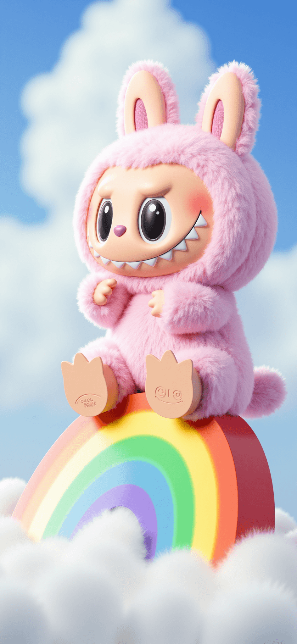 Cute Labubu Mobile Wallpaper - Labubu sitting on a