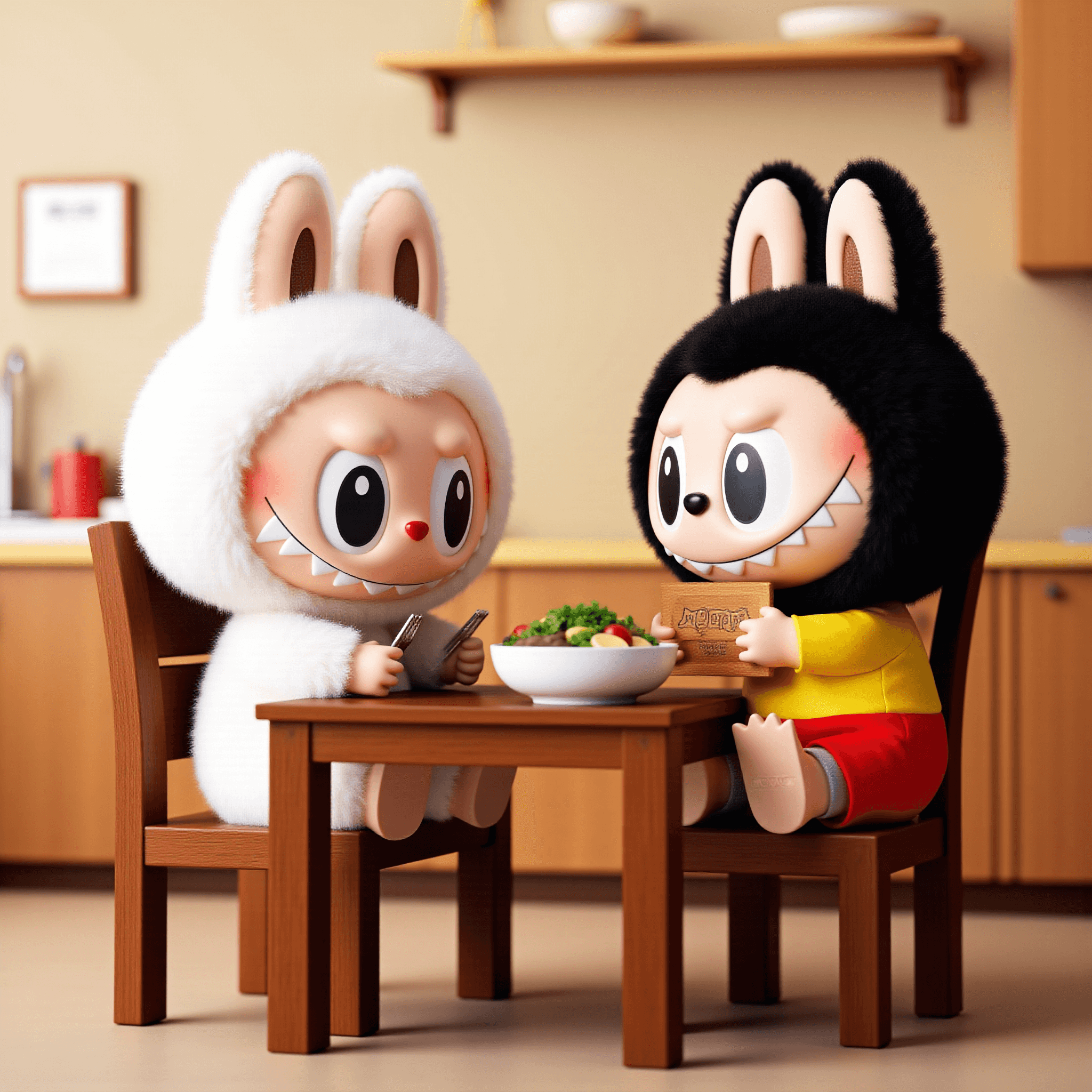 可爱Labubu方形壁纸 - Full-body view of La