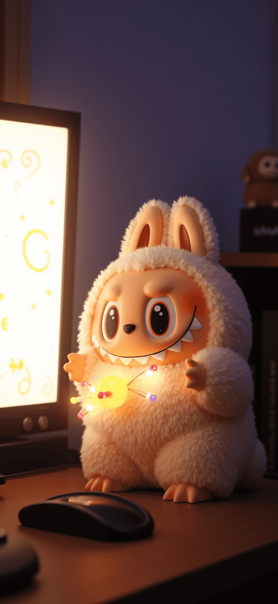 Labubu玩转光影,萌趣手机壁纸来袭!